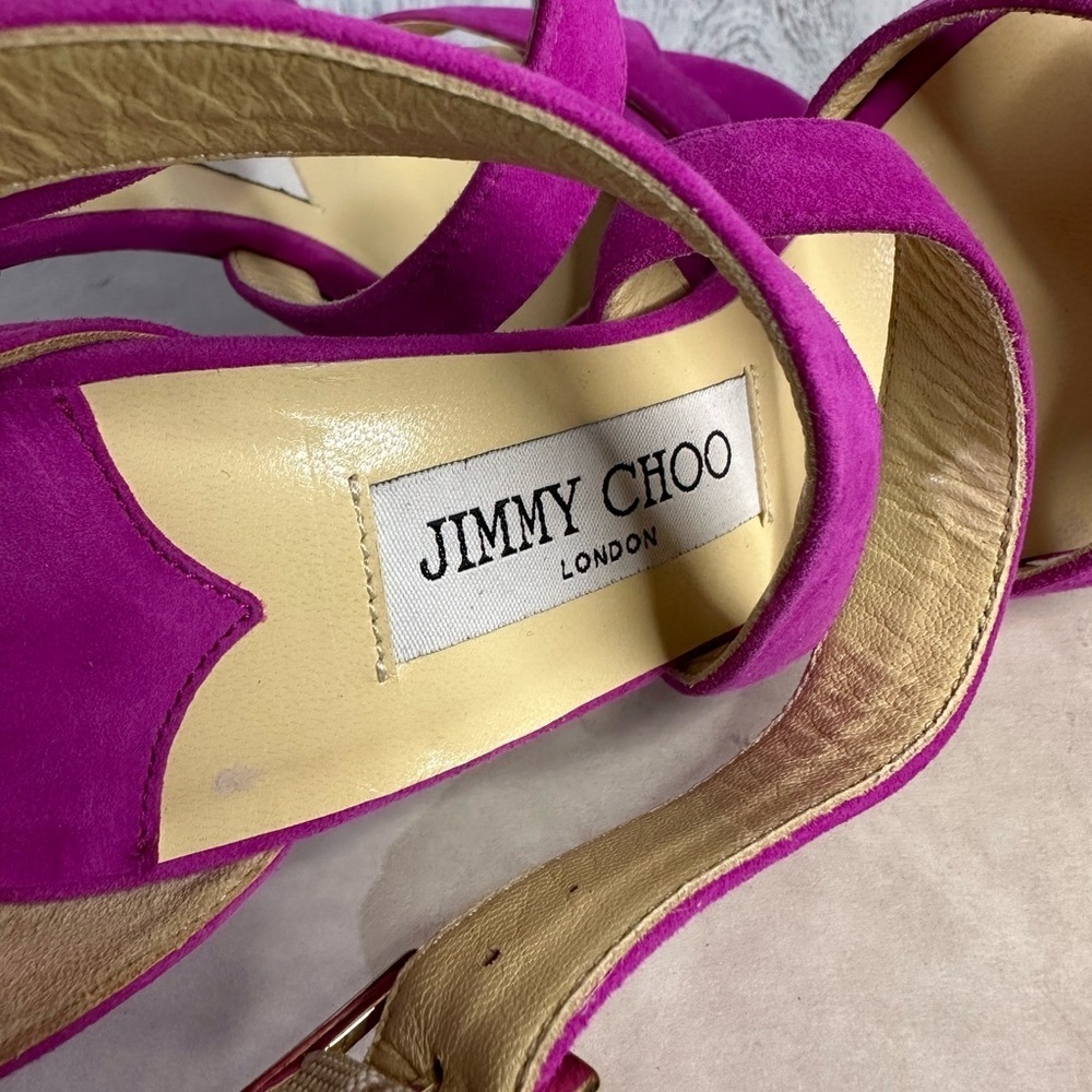 JIMMY CHOO lottie suede strap heels - Picture 9 of 16